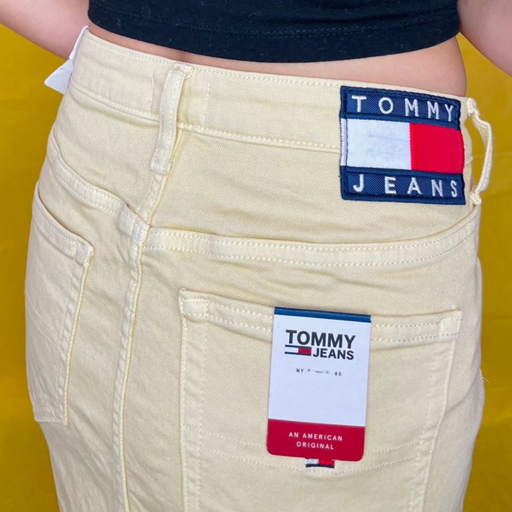 Tommy Hilfiger pastel yellow denim skirt